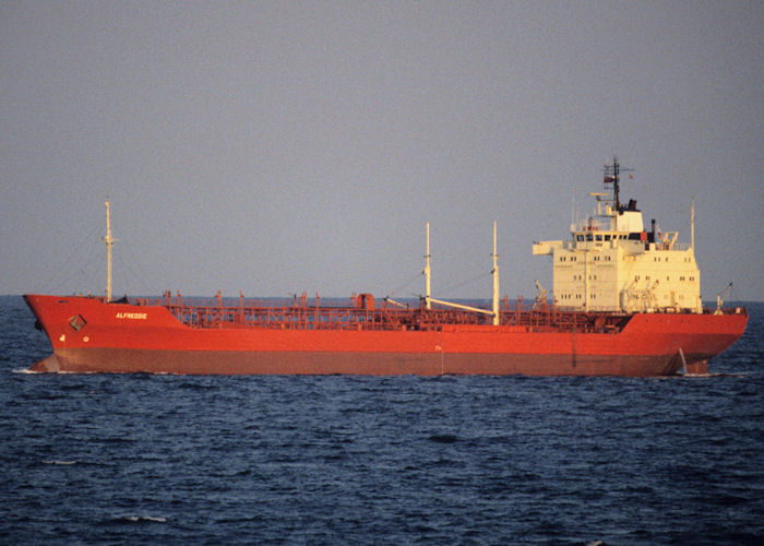 Photograph of the vessel  Alfreddie pictured arriving at Falmouth on 4th May 1996