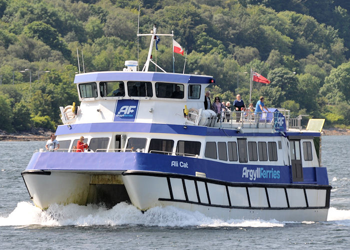 Photograph of the vessel  Ali Cat pictured passing Gourock on 7th July 2013