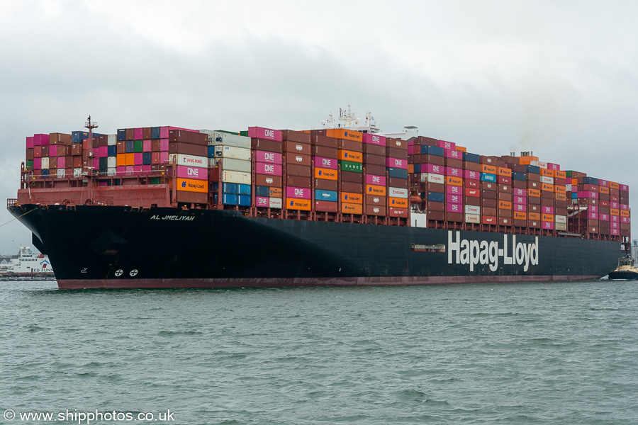 Photograph of the vessel  Al Jmeliyah pictured arriving at Southampton on 15th July 2024