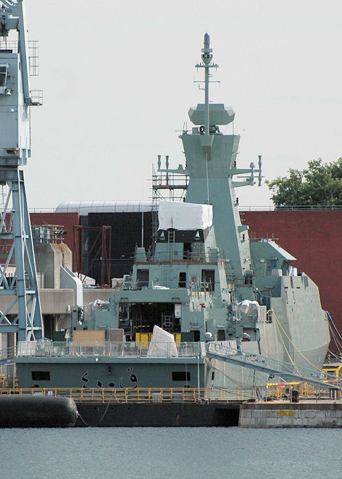 SNV Al Shamikh pictured fitting out in Portsmouth Naval Base on 14th August 2010