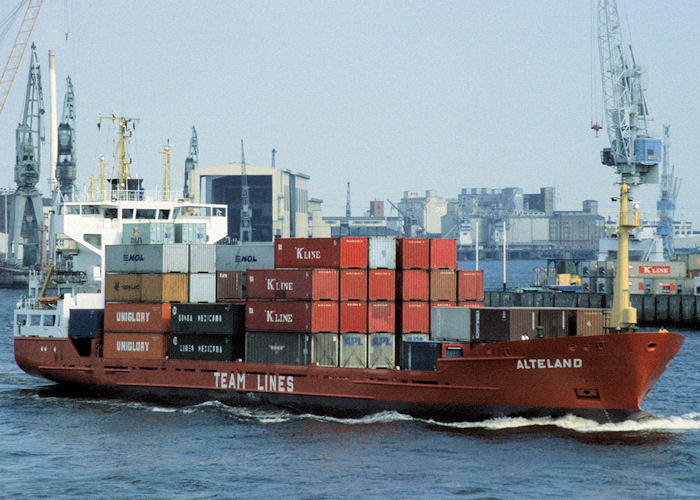 Photograph of the vessel  Alteland pictured departing Hamburg on 9th June 1997