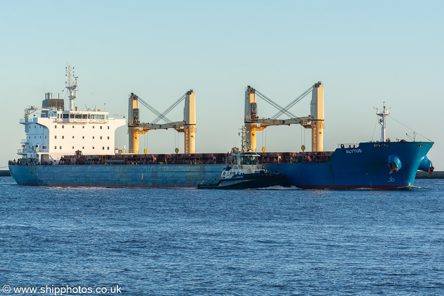 Photograph of the vessel  Alytus pictured passing Tynemouth on 26th December 2023