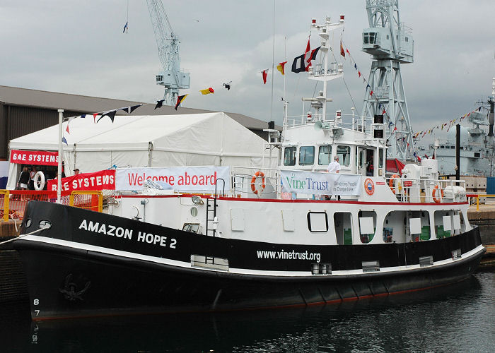 Photograph of the vessel  Amazon Hope 2 pictured at the International Festival of the Sea, Portsmouth Naval Base on 3rd July 2005