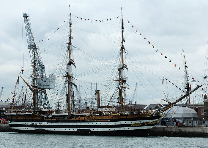 Photograph of the vessel ITS Amerigo Vespucci pictured at the International Festival of the Sea, Portsmouth Naval Base on 3rd July 2005