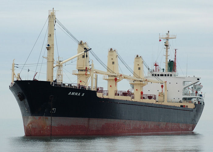 Photograph of the vessel  Amna S pictured in the Thames Estuary on 6th May 2006