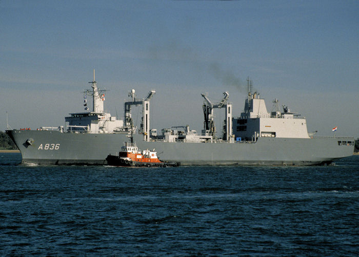 Photograph of the vessel HrMS Amsterdam pictured arriving at Southampton on 29th October 1997