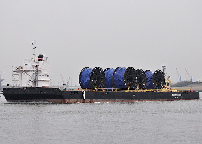 Photograph of the vessel  AMT Mariner pictured passing North Shields under tow on 23rd March 2012