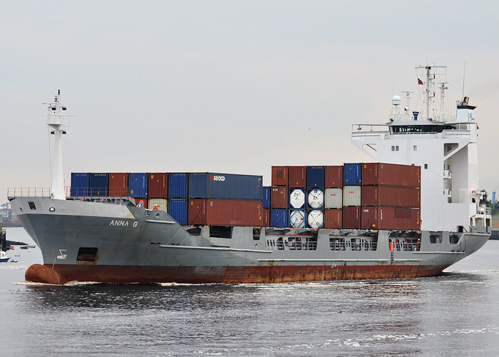 Photograph of the vessel  Anna G pictured departing the River Tyne on 24th August 2012