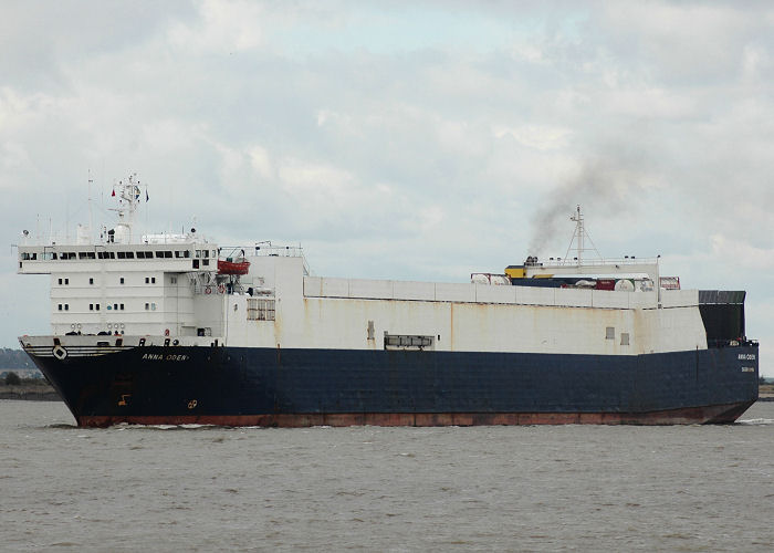 Photograph of the vessel  Anna Oden pictured departing Purfleet on 10th August 2006
