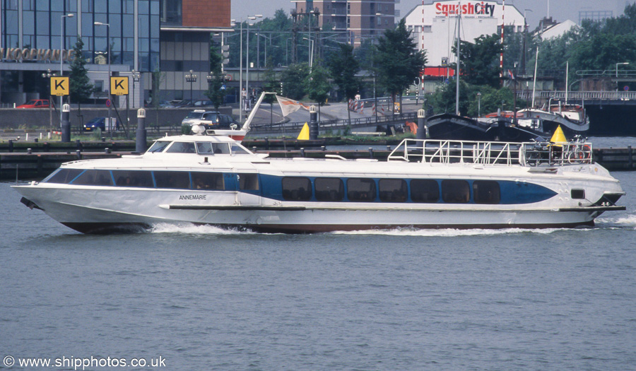 Photograph of the vessel  Annemarie pictured on the IJ at Amsterdam on 16th June 2002