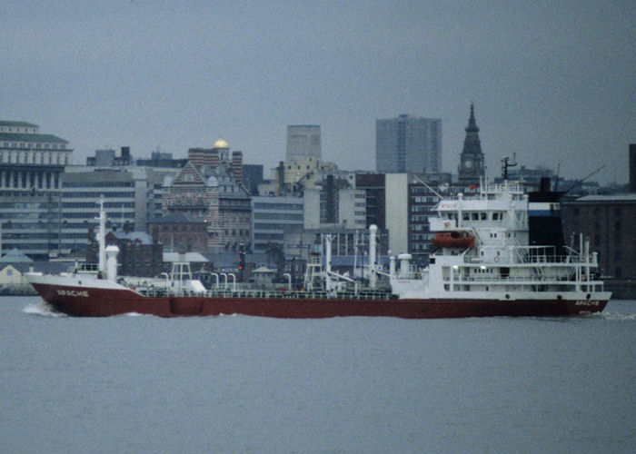 Photograph of the vessel  Apache pictured on the River Mersey on 16th November 1996