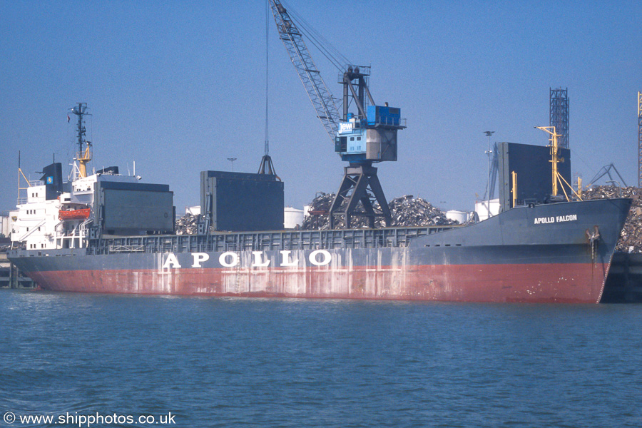 Photograph of the vessel  Apollo Falcon pictured in Sint Laurentshaven, Botlek on 17th June 2002