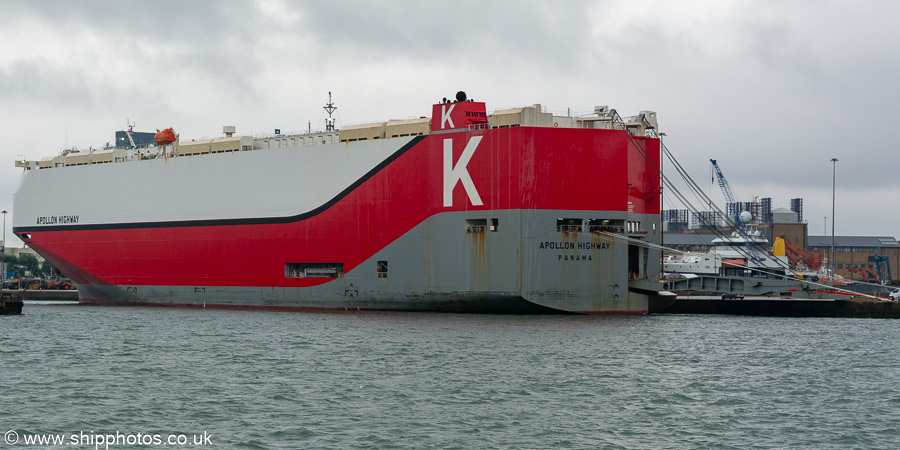 Photograph of the vessel  Apollon Highway pictured in Ocean Dock, Southampton on 15th July 2024