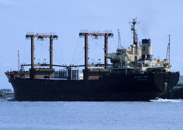 Photograph of the vessel  Apollonia Spirit pictured on the River Elbe on 24th August 1995
