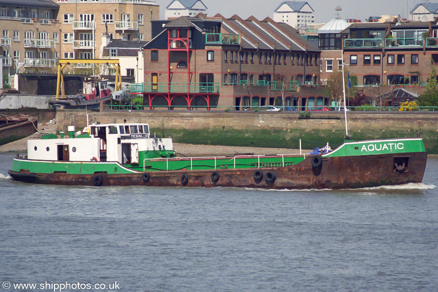 Photograph of the vessel  Aquatic pictured passing Greenwich on 22nd April 2002