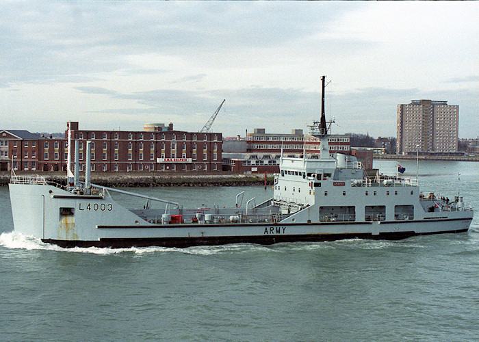 Arakan pictured departing Portsmouth Harbour on 14th February 1988