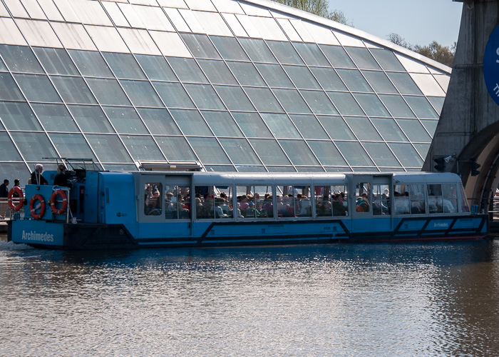 Photograph of the vessel  Archimedes pictured in Falkirk Wheel Basin on 19th April 2014