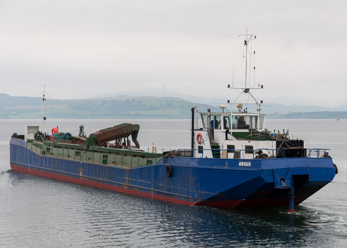 Photograph of the vessel  Argus pictured departing James Watt Dock, Greenock on 19th September 2014