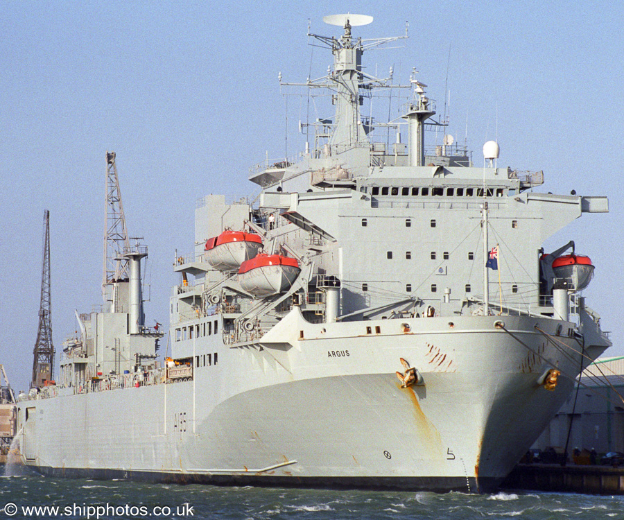 Photograph of the vessel RFA Argus pictured at Southampton on 28th January 2002