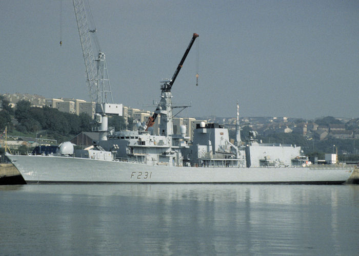 HMS Argyll pictured in Devonport Naval Base on 27th September 1997