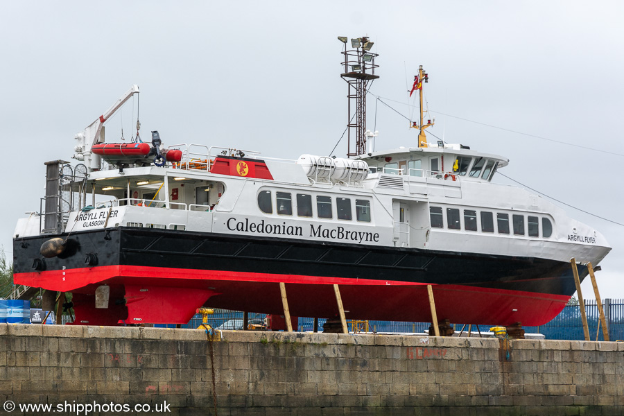 Photograph of the vessel  Argyll Flyer pictured in James Watt Dock, Greenock on 26th September 2021