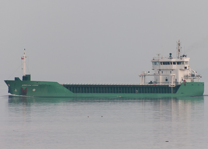 Photograph of the vessel  Arklow Fern pictured passing Greenock on 19th September 2014
