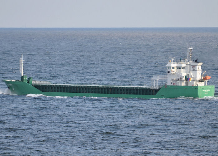 Photograph of the vessel  Arklow Freedom pictured departing Rotterdam on 24th June 2011