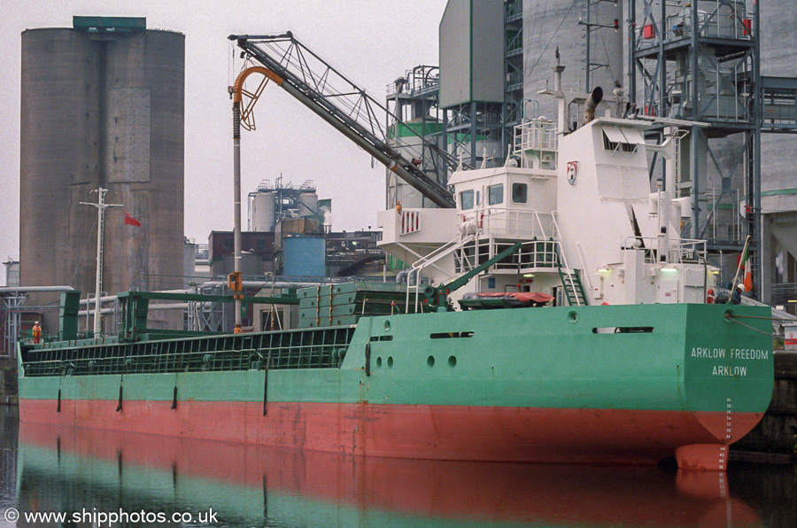 Photograph of the vessel  Arklow Freedom pictured at Cerestar Wharf, Trafford on 18th August 2001