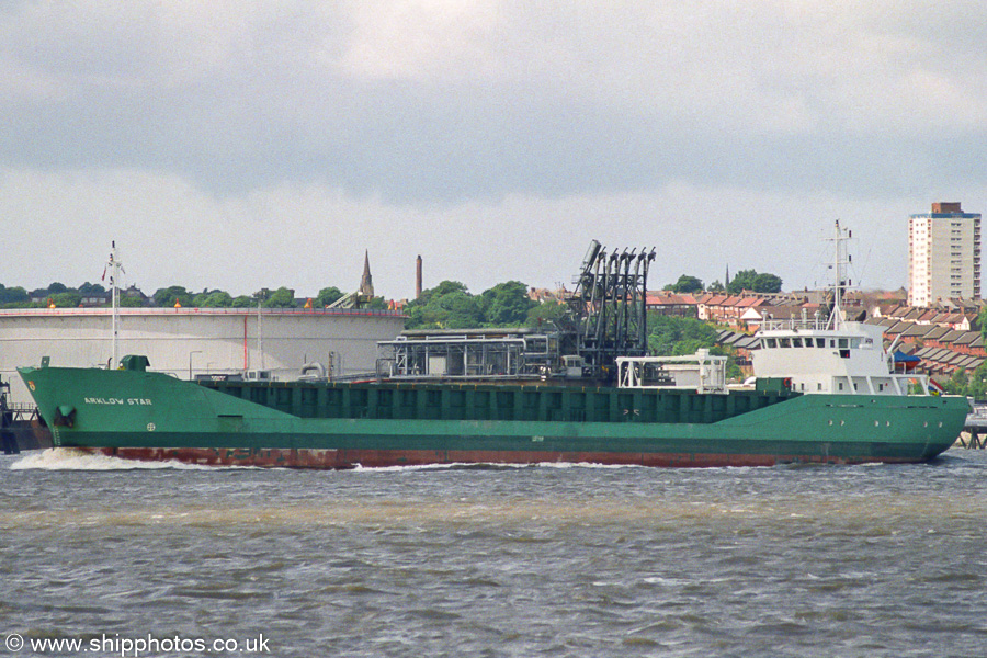 Photograph of the vessel  Arklow Star pictured on the River Mersey on 19th June 2004