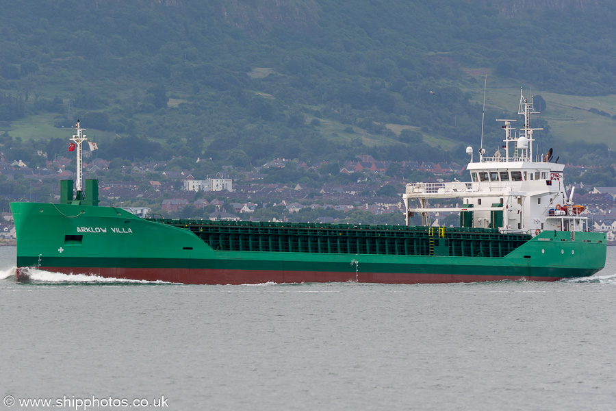 Photograph of the vessel  Arklow Villa pictured approaching Belfast on 29th June 2023