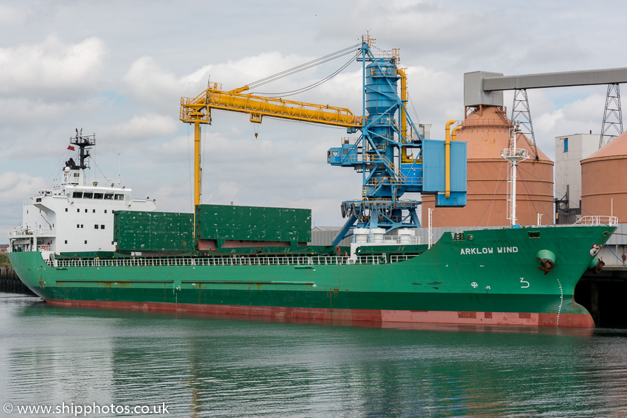 Photograph of the vessel  Arklow Wind pictured at Blyth on 19th August 2015