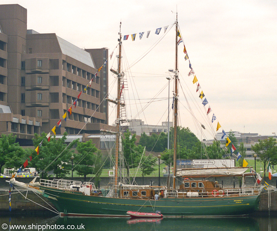 Photograph of the vessel  Asgard II pictured in Canning Dock, Liverpool on 14th June 2003