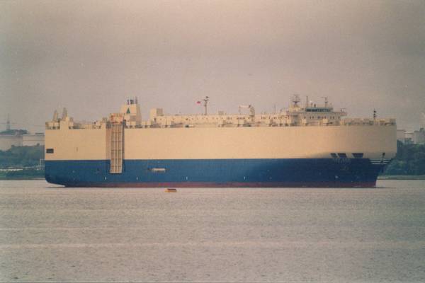Photograph of the vessel  Asian Emperor pictured arriving at Southampton on 12th June 2000