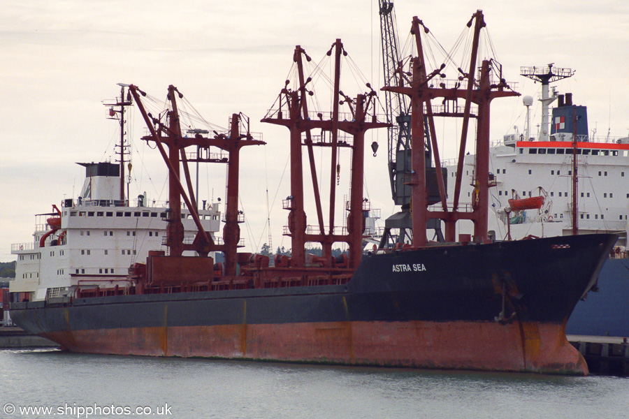 Photograph of the vessel  Astra Sea pictured in Marchwood Military Port on 20th April 2002