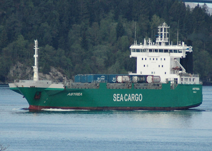 Photograph of the vessel  Astrea pictured arriving in Bergen on 5th May 2008