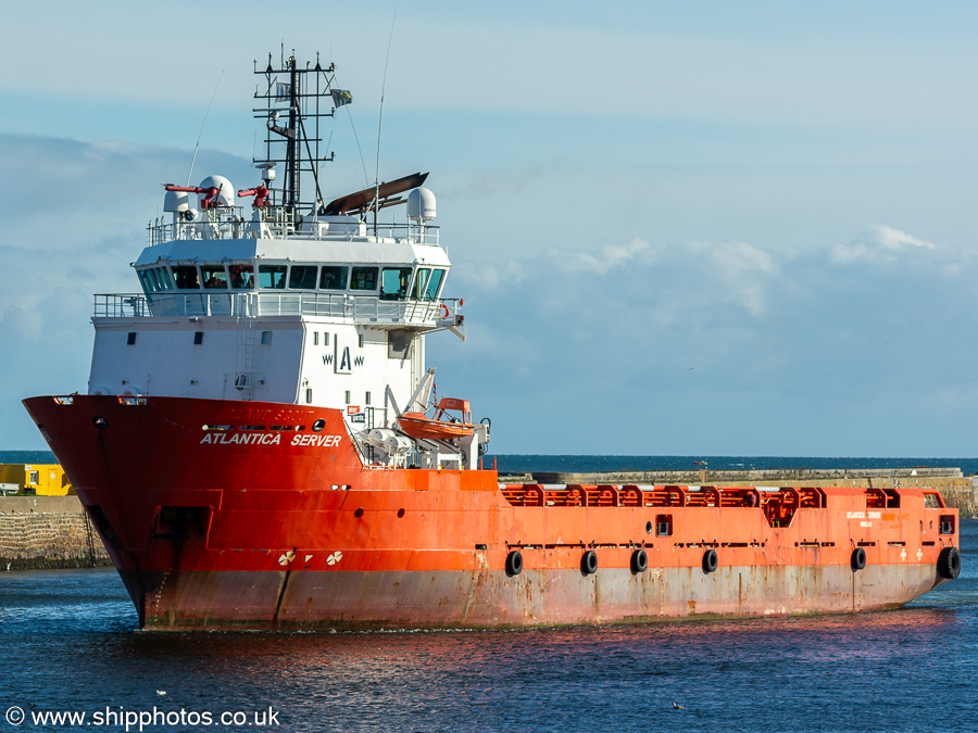 Photograph of the vessel  Atlantica Server pictured arriving at Aberdeen on 11th September 2024