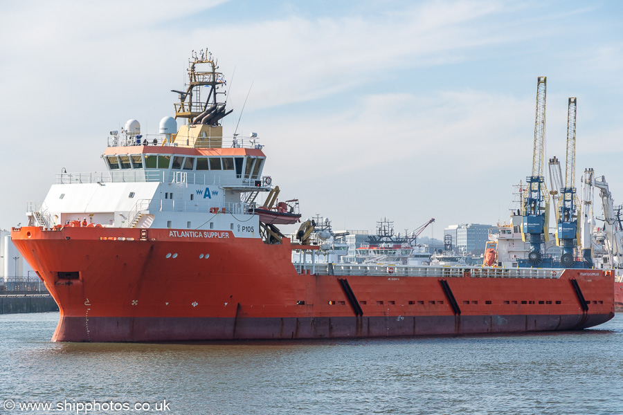 Photograph of the vessel  Atlantica Supplier pictured at Aberdeen on 19th March 2025