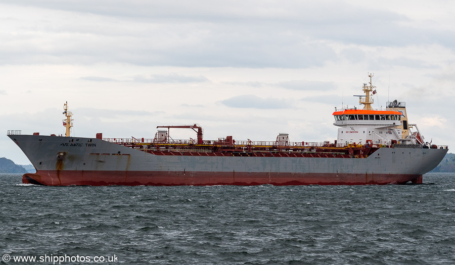 Photograph of the vessel  Atlantic Twin pictured passing Greenock on 19th April 2025