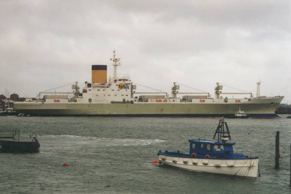 Photograph of the vessel  Auckland Star pictured arriving in Portsmouth on 6th May 1998