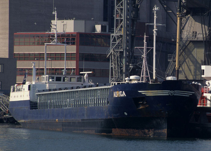 Photograph of the vessel  Auriga pictured in Beneluxhaven, Europoort on 14th April 1996