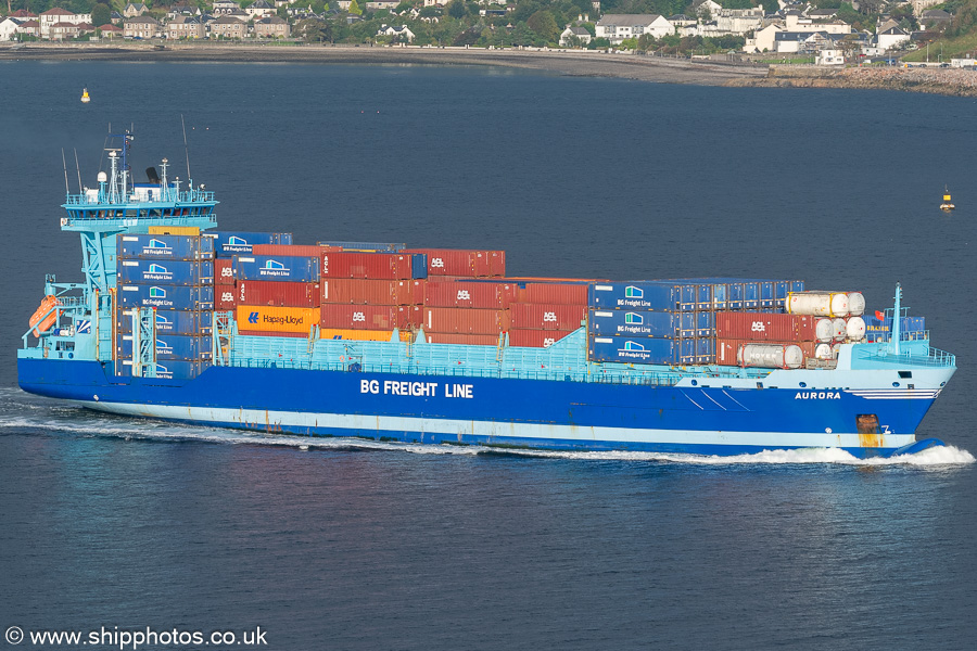 Photograph of the vessel  Aurora pictured passing Cloch on 9th September 2025