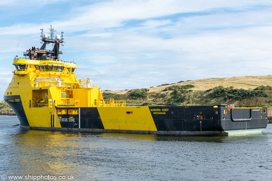 Photograph of the vessel  Aurora Coey pictured departing Aberdeen on 11th September 2024