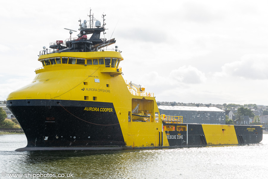 Photograph of the vessel  Aurora Cooper pictured departing Aberdeen on 11th September 2024