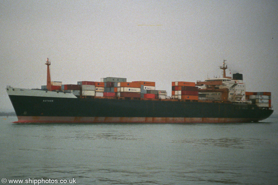 Photograph of the vessel  Author pictured departing Southampton on 30th December 1989