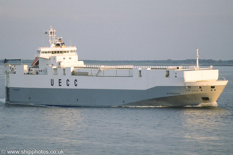 Photograph of the vessel  Autopremier pictured on the Westerschelde passing Vlissingen on 20th June 2002