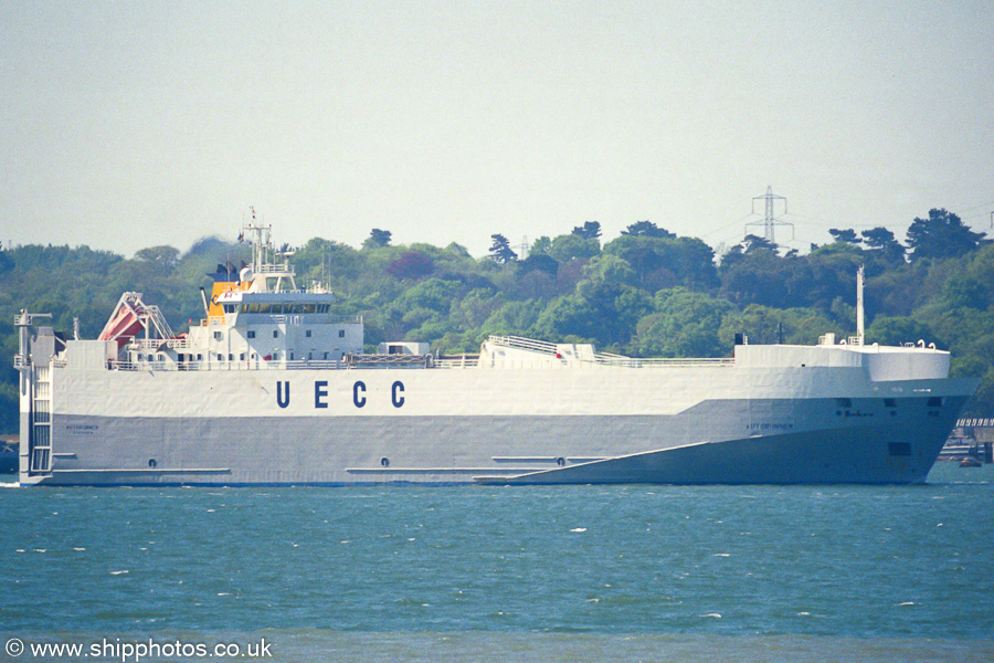 Photograph of the vessel  Autorunner pictured arriving at Southampton on 4th May 2003
