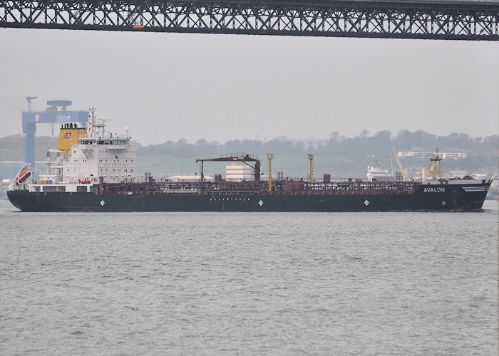 Photograph of the vessel  Avalon pictured passing Queensferry on 19th April 2012