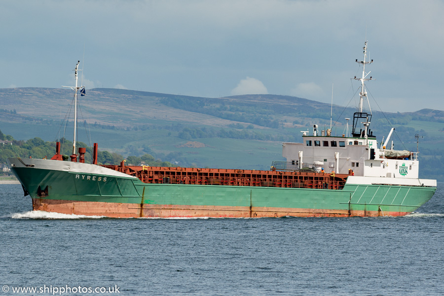 Photograph of the vessel  Ayress pictured arriving in Holy Loch on 20th May 2016