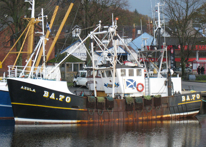 Photograph of the vessel fv Azula pictured at Kirkcudbright on 7th November 2009