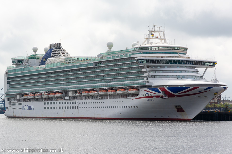 Photograph of the vessel  Azura pictured laid up at Northumbrian Quay, North Shields on 15th May 2021